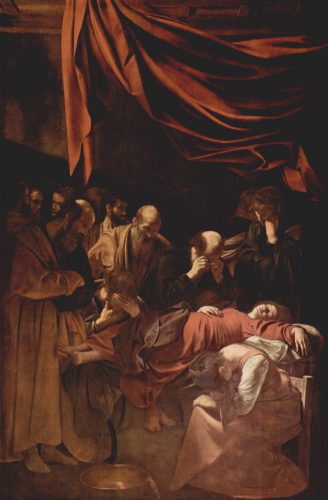 Pintura de Caravaggio, La Muerte de la Virgen. Barroco