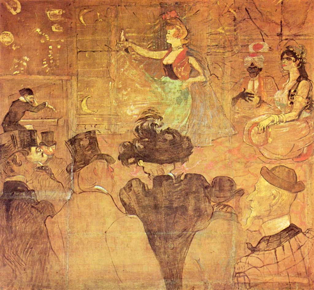 Panel de la Barraca de la Goulue pintada por Toulouse Lautrec.. "La danza morisca"